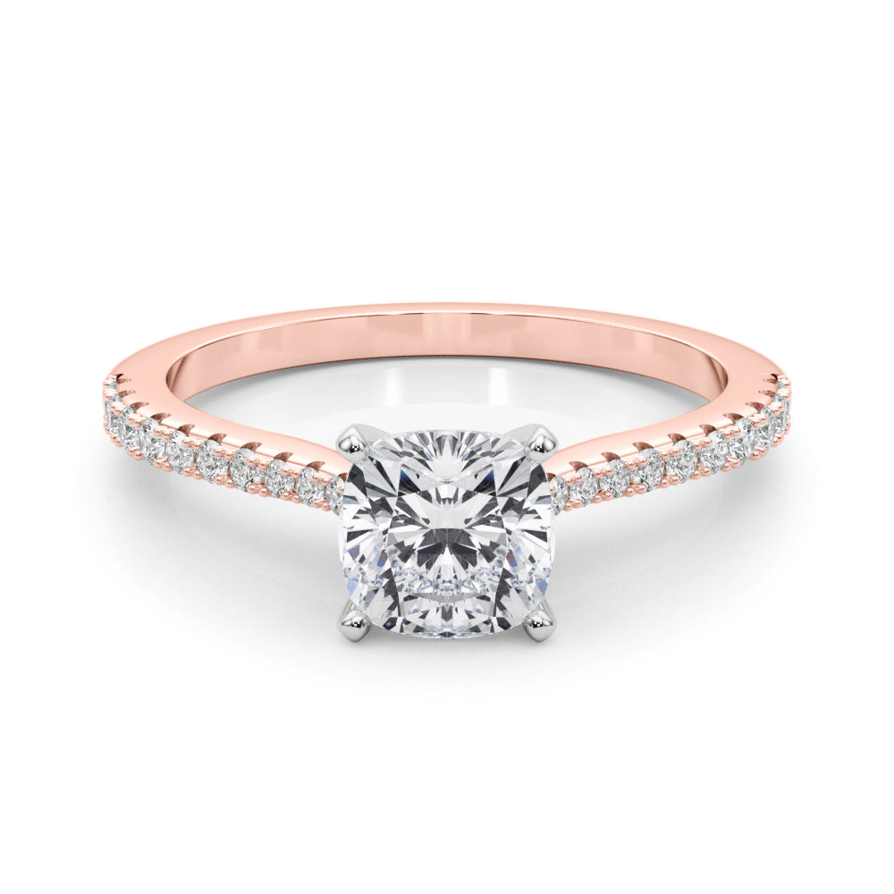 Opulent Remount Ring Round Diamond Engagement Ring in 10K/14K gold and platinum with certified lab-grown or natural diamonds