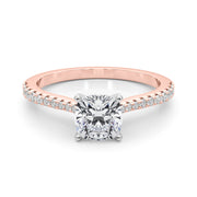 Opulent Remount Ring Round Diamond Engagement Ring in 10K/14K gold and platinum with certified lab-grown or natural diamonds