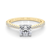 Opulent Remount Ring Round Diamond Engagement Ring in 10K/14K gold and platinum with certified lab-grown or natural diamonds
