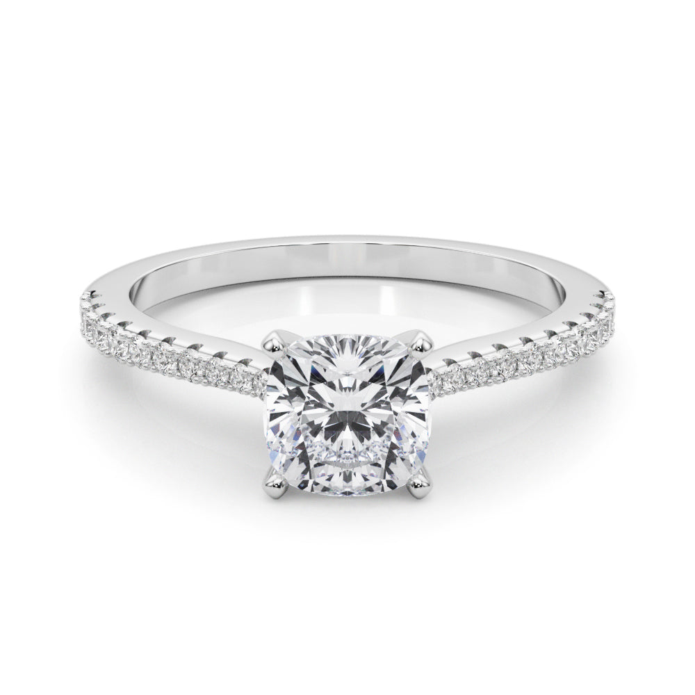 Opulent Remount Ring Round Diamond Engagement Ring in 10K/14K gold and platinum with certified lab-grown or natural diamonds