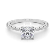 Opulent Remount Ring Round Diamond Engagement Ring in 10K/14K gold and platinum with certified lab-grown or natural diamonds