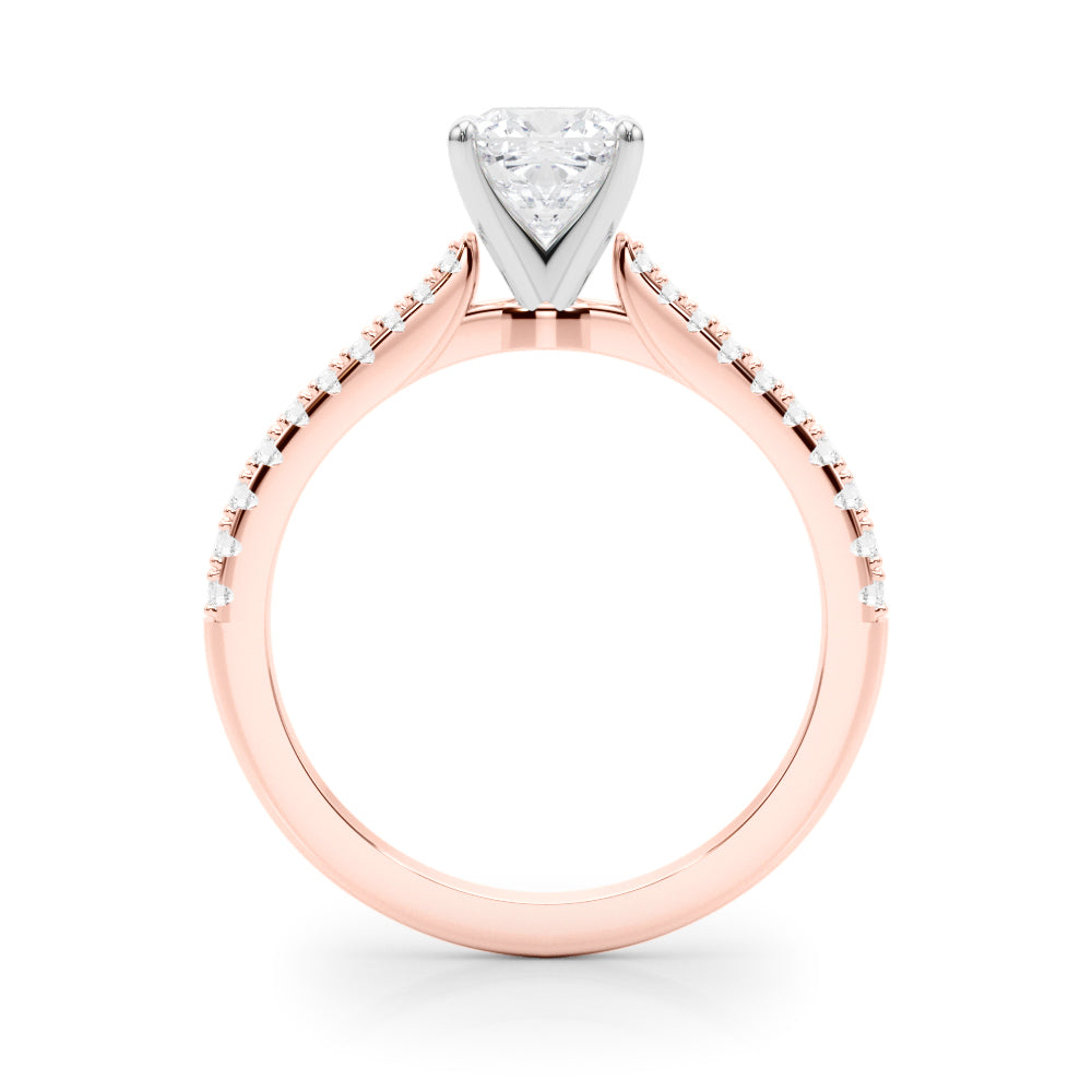 Opulent Remount Ring Round Diamond Engagement Ring in 10K/14K gold and platinum with certified lab-grown or natural diamonds