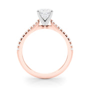 Opulent Remount Ring Round Diamond Engagement Ring in 10K/14K gold and platinum with certified lab-grown or natural diamonds