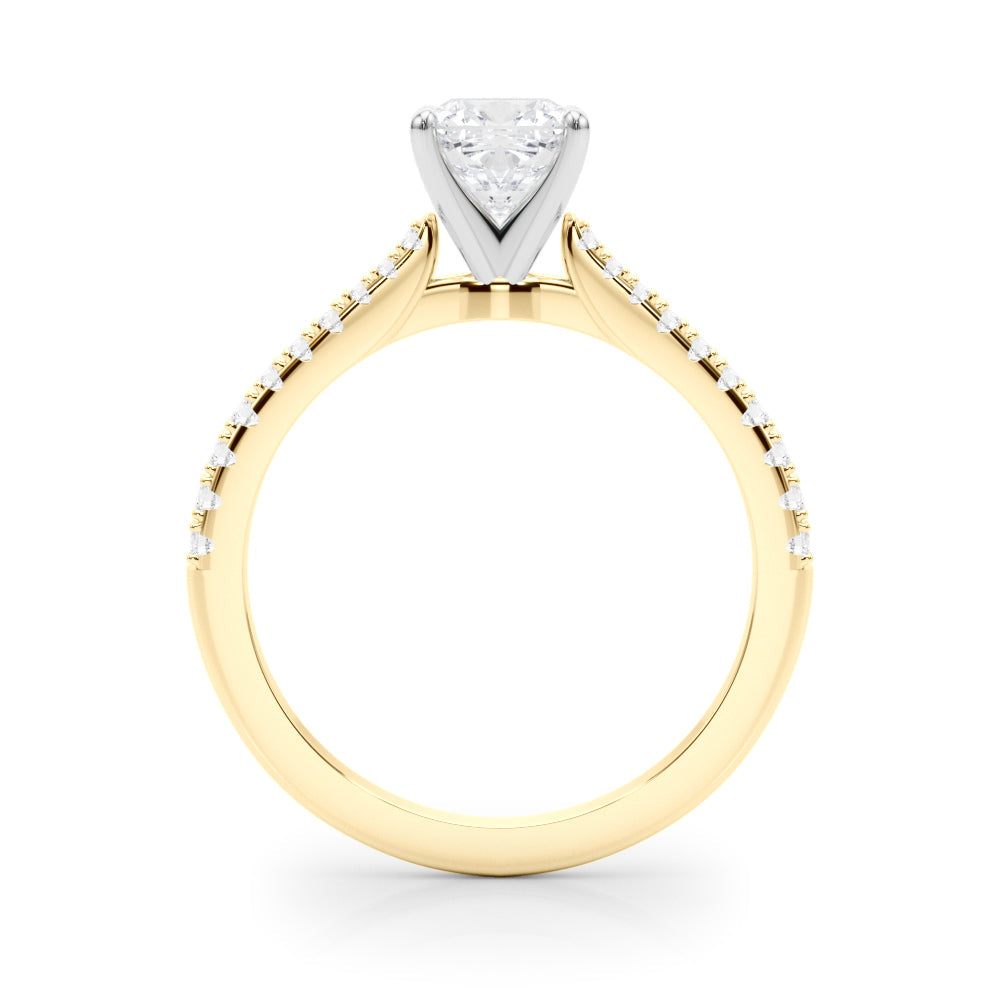 Opulent Remount Ring Round Diamond Engagement Ring in 10K/14K gold and platinum with certified lab-grown or natural diamonds