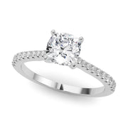 Opulent Remount Ring Round Diamond Engagement Ring in 10K/14K gold and platinum with certified lab-grown or natural diamonds