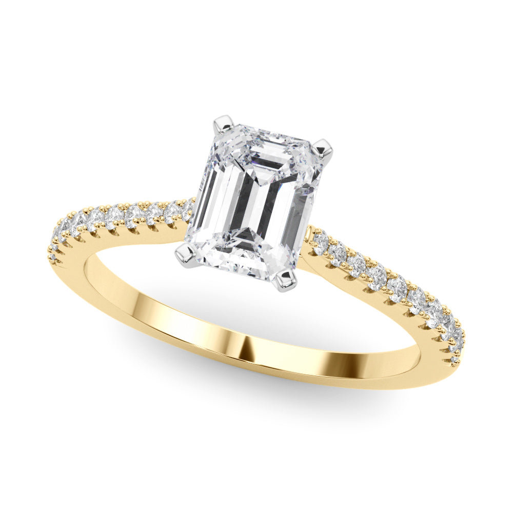 Opulent Remount Ring Round Diamond Engagement Ring in 10K/14K gold and platinum with certified lab-grown or natural diamonds