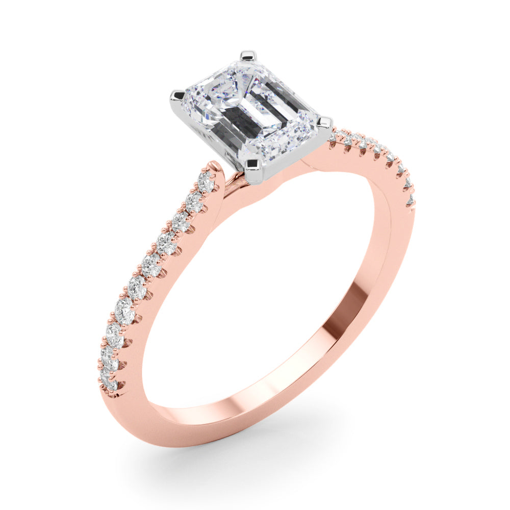 Opulent Remount Ring Round Diamond Engagement Ring in 10K/14K gold and platinum with certified lab-grown or natural diamonds