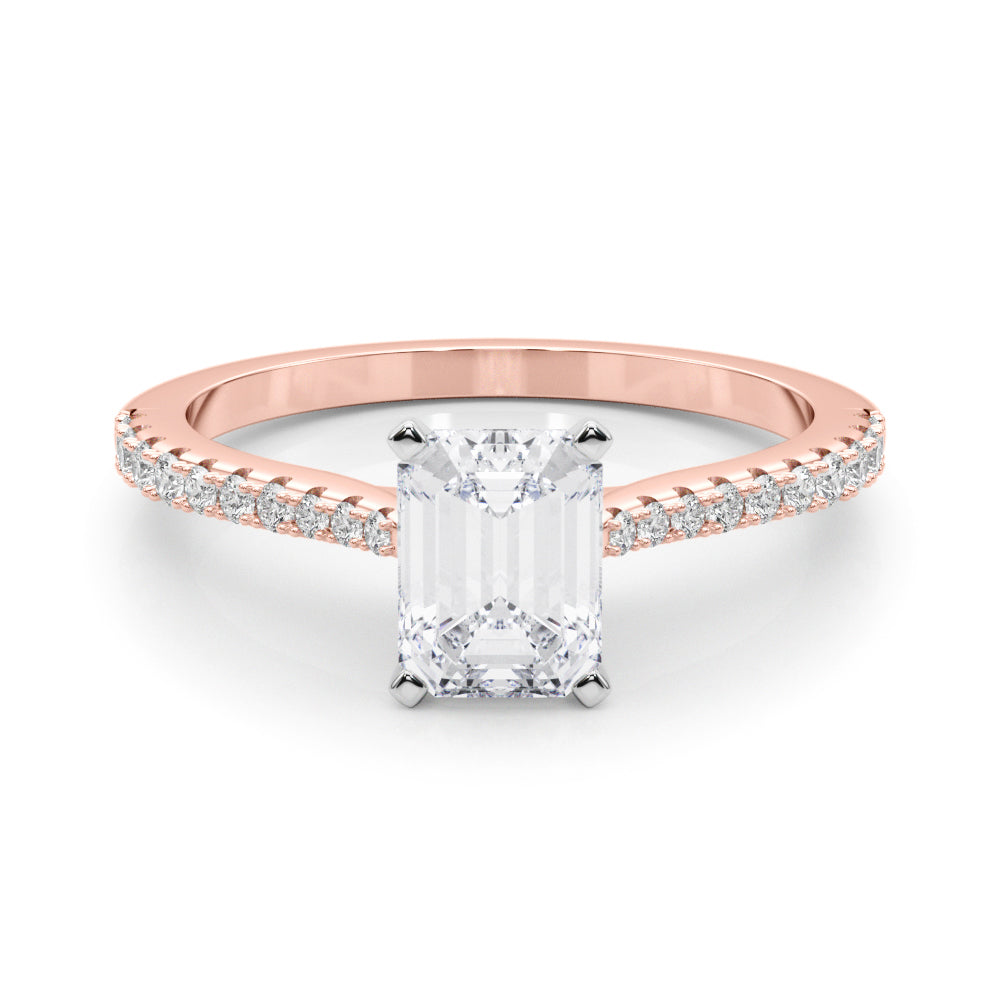 Opulent Remount Ring Round Diamond Engagement Ring in 10K/14K gold and platinum with certified lab-grown or natural diamonds