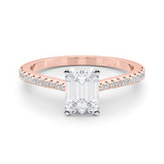 Opulent Remount Ring Round Diamond Engagement Ring in 10K/14K gold and platinum with certified lab-grown or natural diamonds