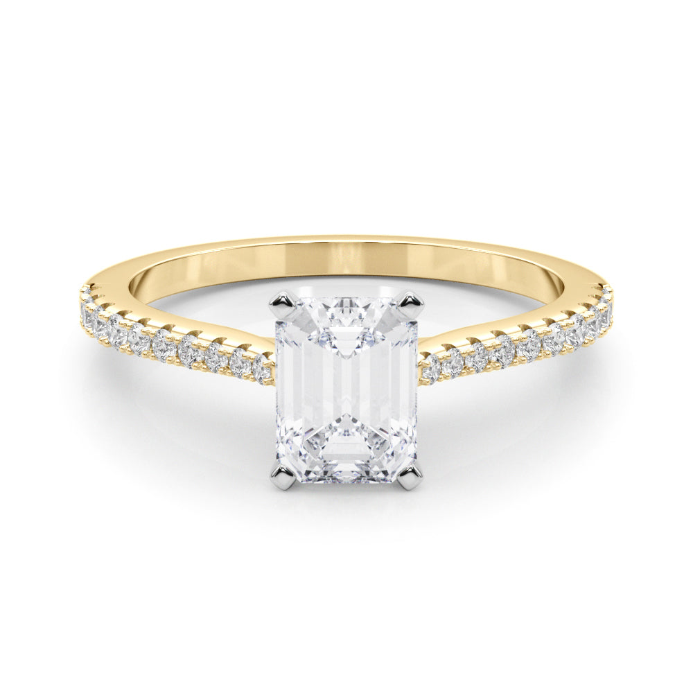Opulent Remount Ring Round Diamond Engagement Ring in 10K/14K gold and platinum with certified lab-grown or natural diamonds