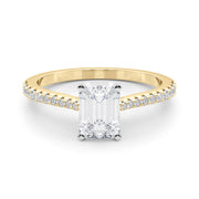 Opulent Remount Ring Round Diamond Engagement Ring in 10K/14K gold and platinum with certified lab-grown or natural diamonds