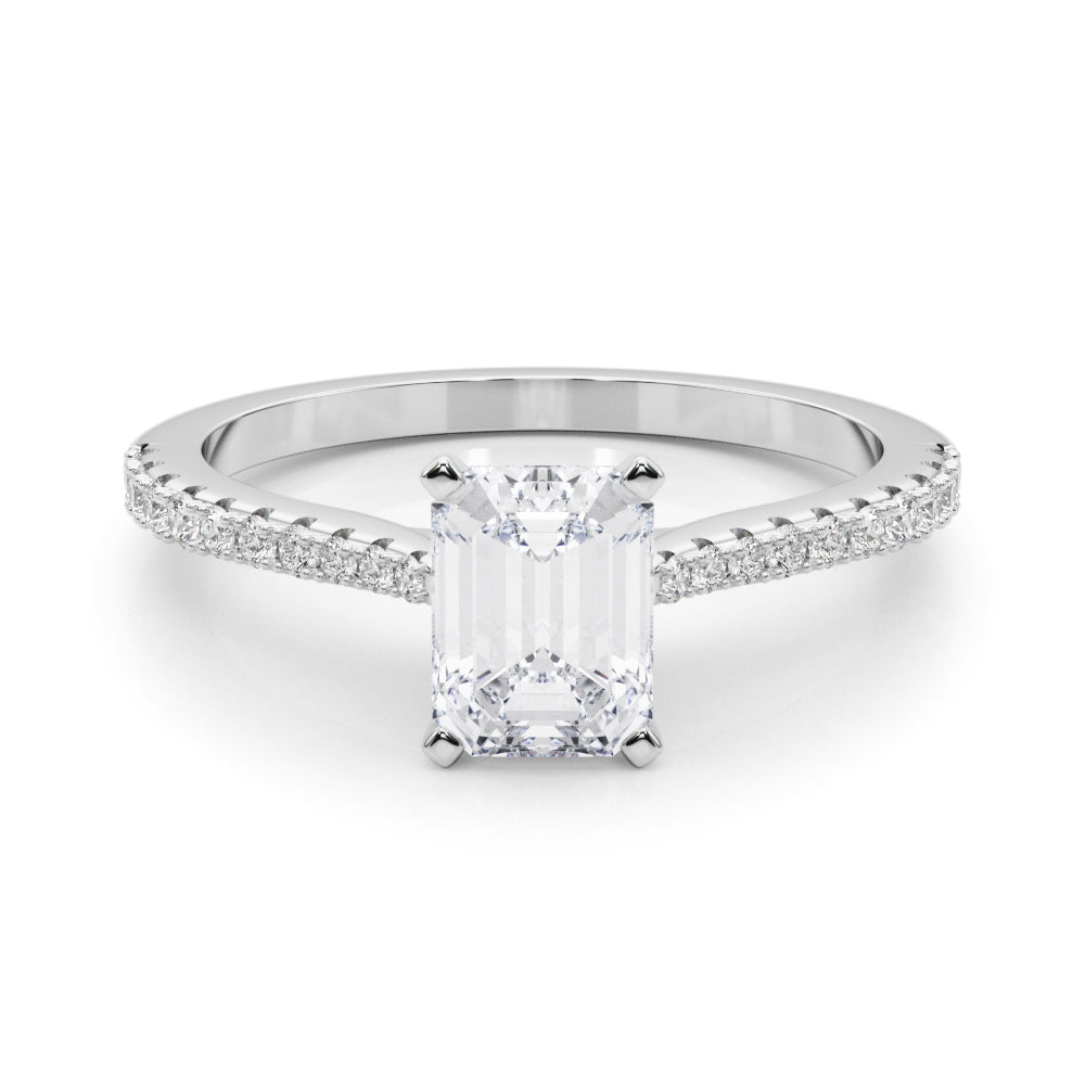 Opulent Remount Ring Round Diamond Engagement Ring in 10K/14K gold and platinum with certified lab-grown or natural diamonds