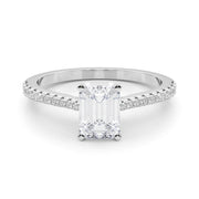 Opulent Remount Ring Round Diamond Engagement Ring in 10K/14K gold and platinum with certified lab-grown or natural diamonds