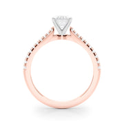 Opulent Remount Ring Round Diamond Engagement Ring in 10K/14K gold and platinum with certified lab-grown or natural diamonds