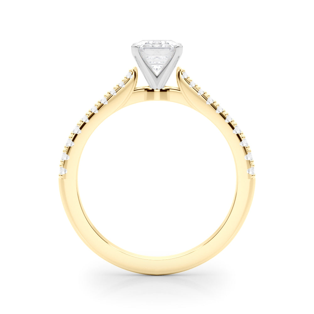Opulent Remount Ring Round Diamond Engagement Ring in 10K/14K gold and platinum with certified lab-grown or natural diamonds