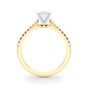 Opulent Remount Ring Round Diamond Engagement Ring in 10K/14K gold and platinum with certified lab-grown or natural diamonds
