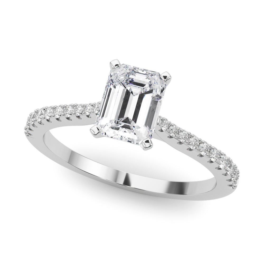Opulent Remount Ring Round Diamond Engagement Ring in 10K/14K gold and platinum with certified lab-grown or natural diamonds