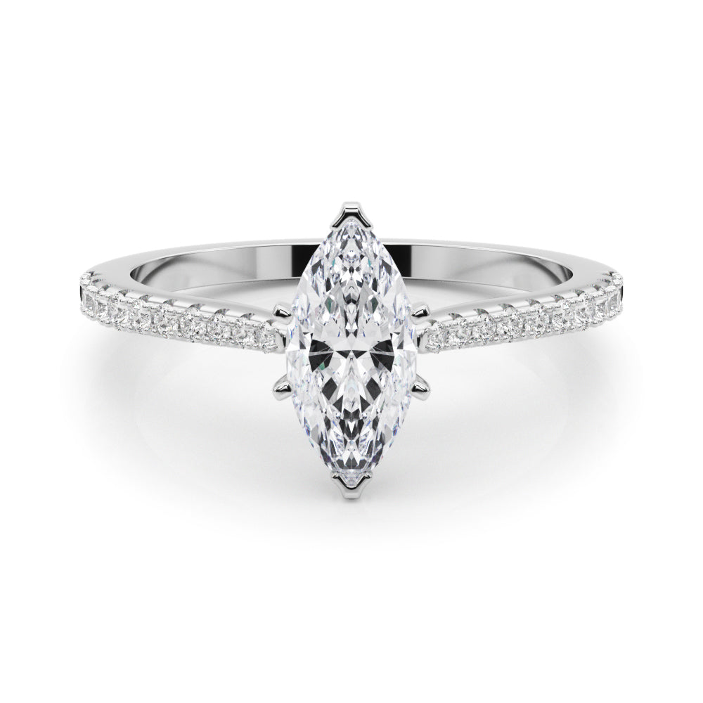 Opulent Remount Ring Round Diamond Engagement Ring in 10K/14K gold and platinum with certified lab-grown or natural diamonds