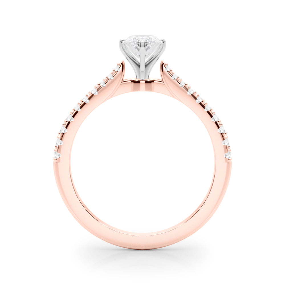 Opulent Remount Ring Round Diamond Engagement Ring in 10K/14K gold and platinum with certified lab-grown or natural diamonds