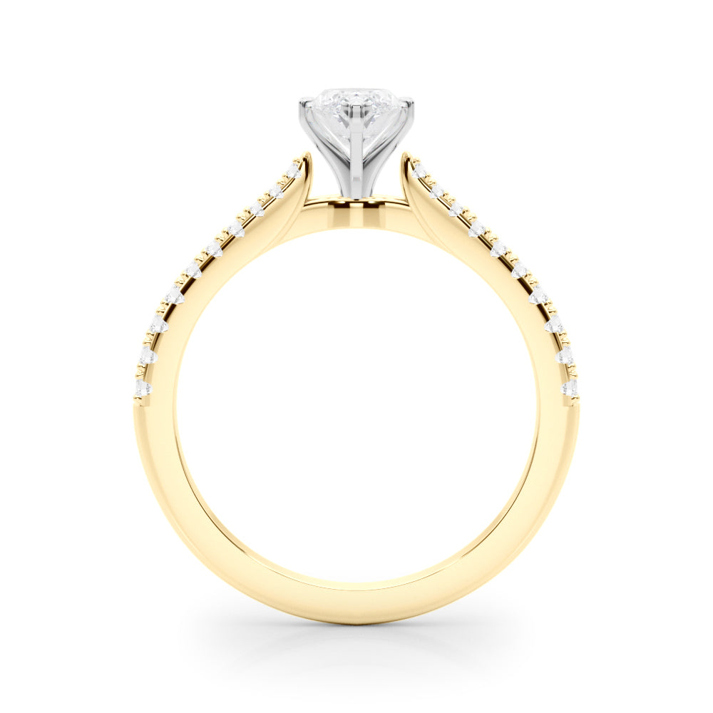 Opulent Remount Ring Round Diamond Engagement Ring in 10K/14K gold and platinum with certified lab-grown or natural diamonds