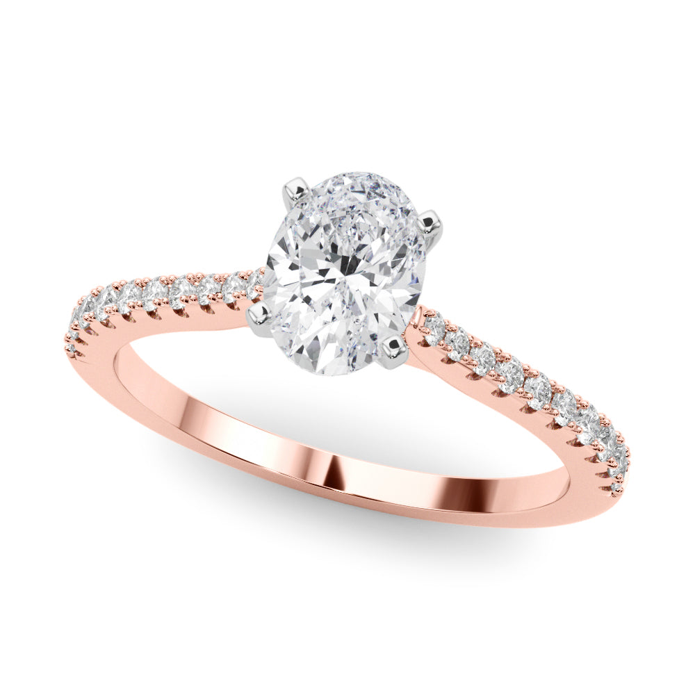 Opulent Remount Ring Round Diamond Engagement Ring in 10K/14K gold and platinum with certified lab-grown or natural diamonds