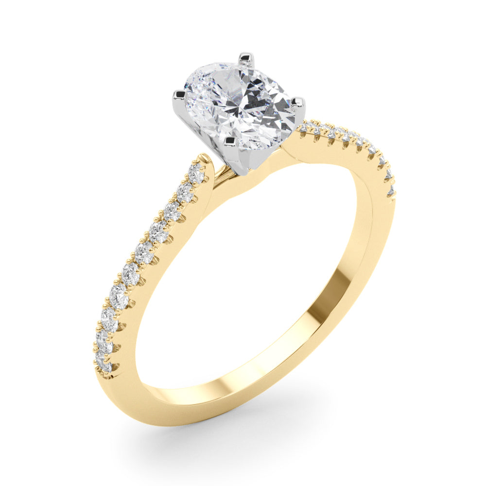 Opulent Remount Ring Round Diamond Engagement Ring in 10K/14K gold and platinum with certified lab-grown or natural diamonds