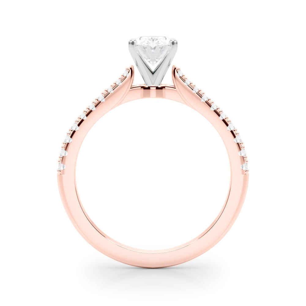 Opulent Remount Ring Round Diamond Engagement Ring in 10K/14K gold and platinum with certified lab-grown or natural diamonds