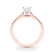 Opulent Remount Ring Round Diamond Engagement Ring in 10K/14K gold and platinum with certified lab-grown or natural diamonds