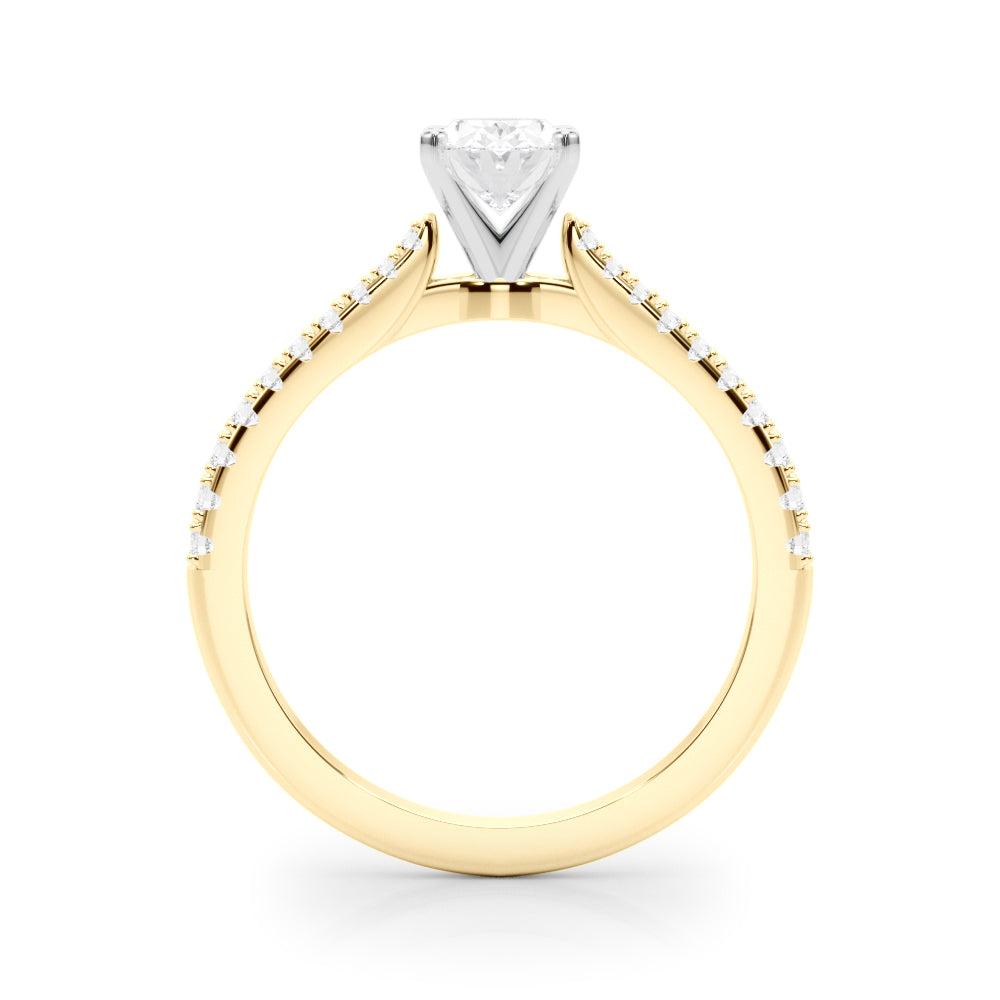 Opulent Remount Ring Round Diamond Engagement Ring in 10K/14K gold and platinum with certified lab-grown or natural diamonds