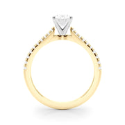 Opulent Remount Ring Round Diamond Engagement Ring in 10K/14K gold and platinum with certified lab-grown or natural diamonds