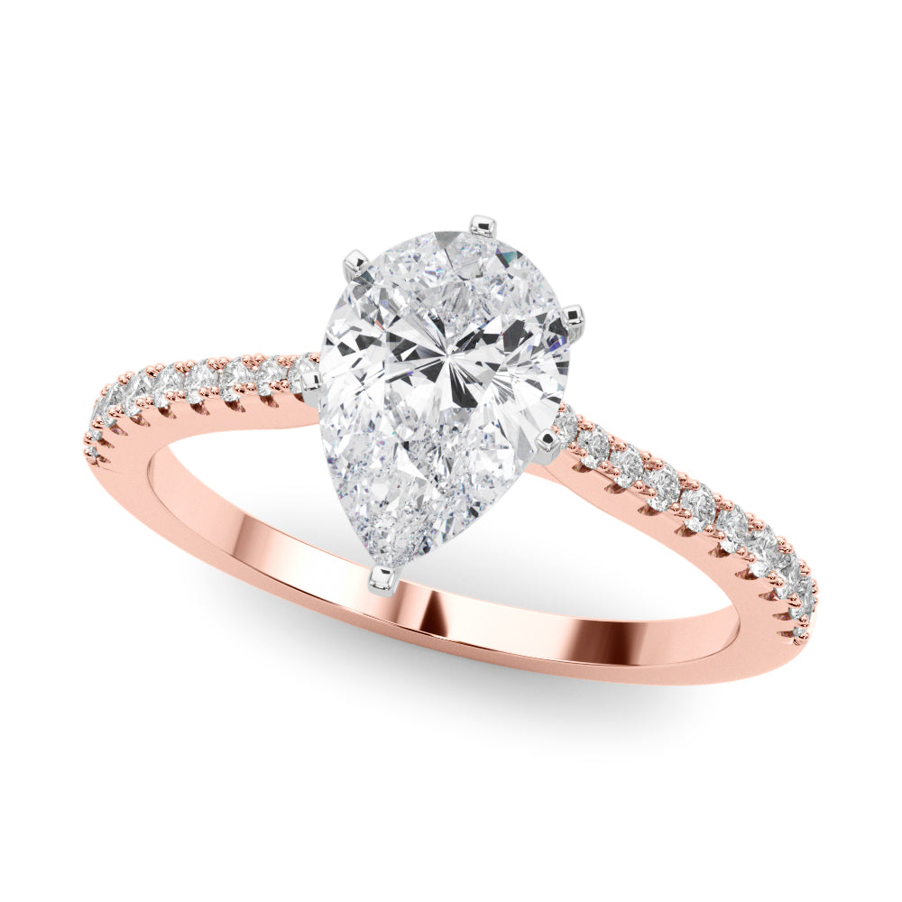 Opulent Remount Ring Round Diamond Engagement Ring in 10K/14K gold and platinum with certified lab-grown or natural diamonds