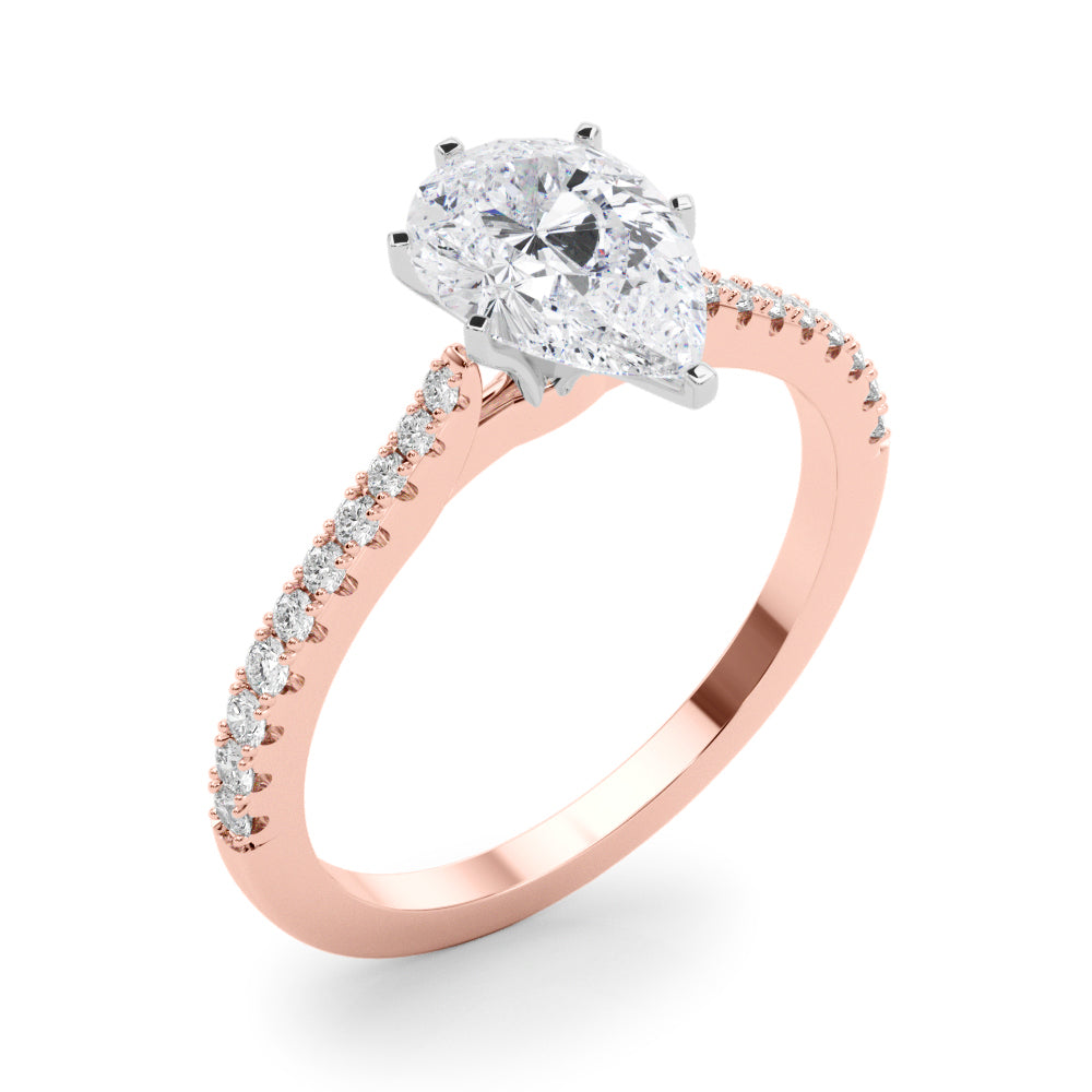 Opulent Remount Ring Round Diamond Engagement Ring in 10K/14K gold and platinum with certified lab-grown or natural diamonds