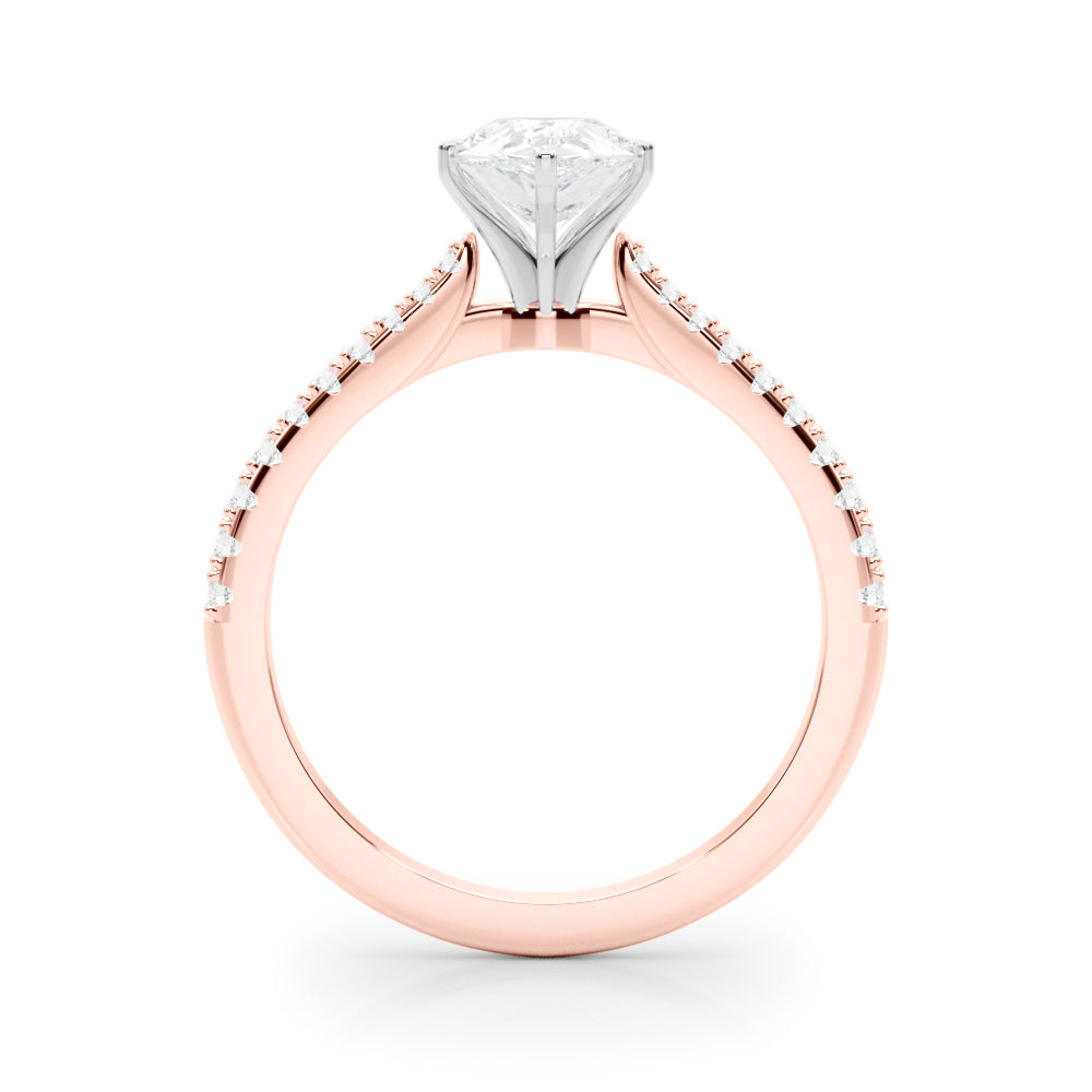 Opulent Remount Ring Round Diamond Engagement Ring in 10K/14K gold and platinum with certified lab-grown or natural diamonds