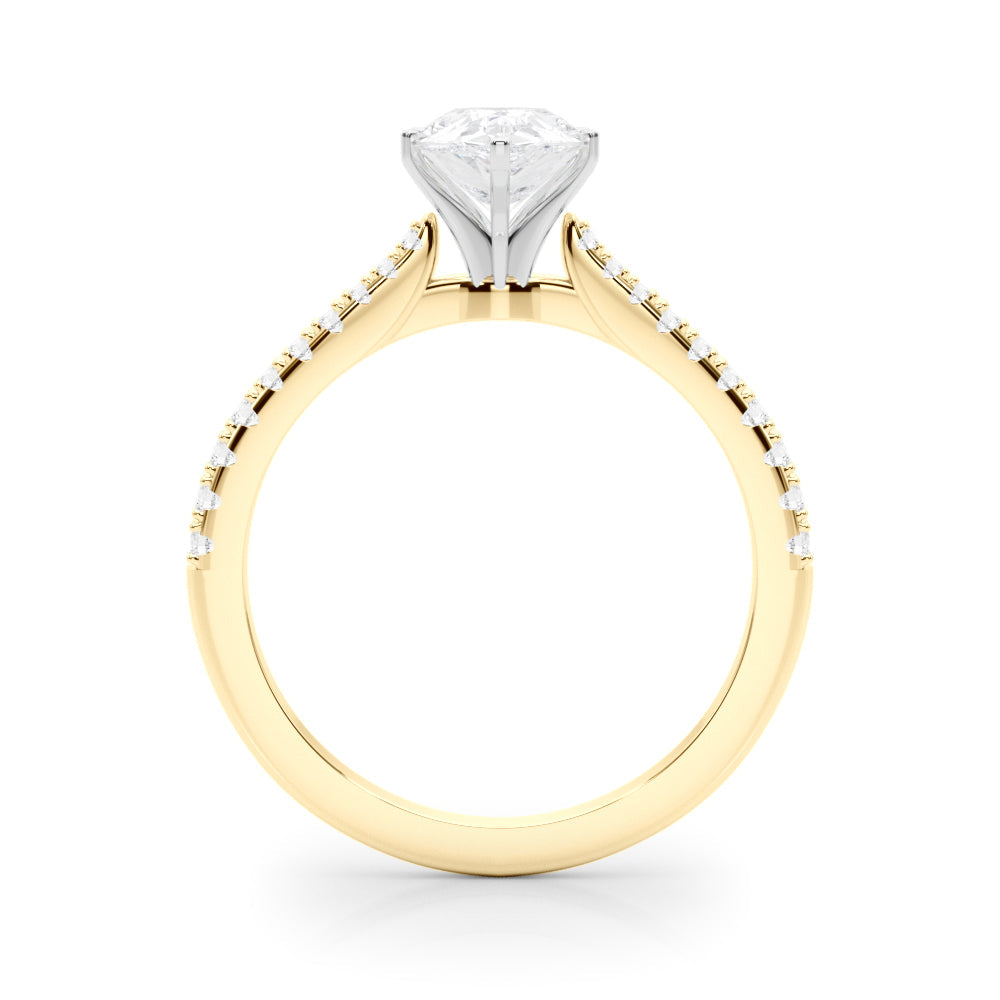 Opulent Remount Ring Round Diamond Engagement Ring in 10K/14K gold and platinum with certified lab-grown or natural diamonds