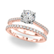 Opulent Remount Ring Round Diamond Engagement Ring in 10K/14K gold and platinum with certified lab-grown or natural diamonds