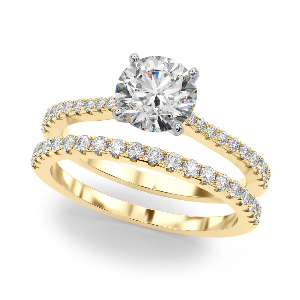 Opulent Remount Ring Round Diamond Engagement Ring in 10K/14K gold and platinum with certified lab-grown or natural diamonds