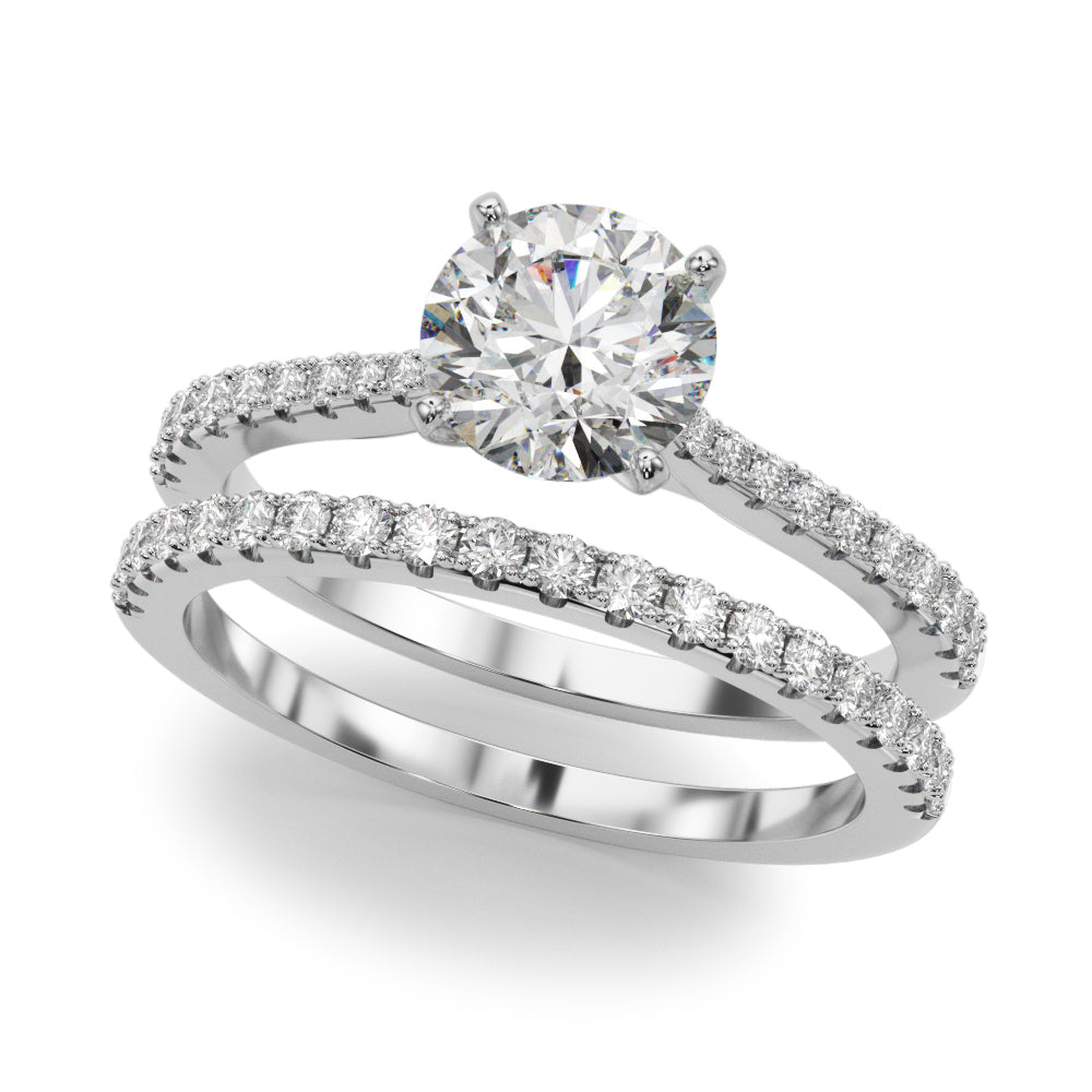Opulent Remount Ring Round Diamond Engagement Ring in 10K/14K gold and platinum with certified lab-grown or natural diamonds