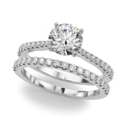 Opulent Remount Ring Round Diamond Engagement Ring in 10K/14K gold and platinum with certified lab-grown or natural diamonds