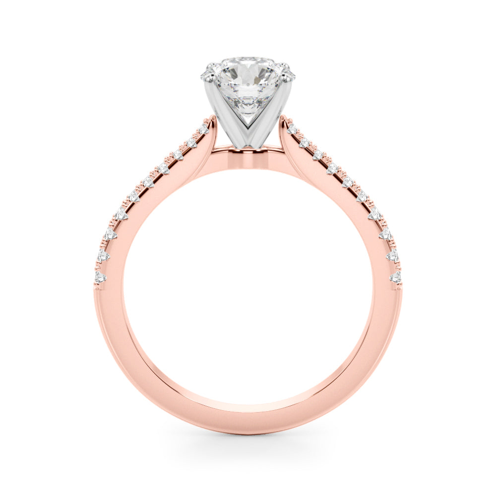 Opulent Remount Ring Round Diamond Engagement Ring in 10K/14K gold and platinum with certified lab-grown or natural diamonds
