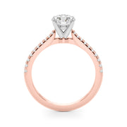 Opulent Remount Ring Round Diamond Engagement Ring in 10K/14K gold and platinum with certified lab-grown or natural diamonds