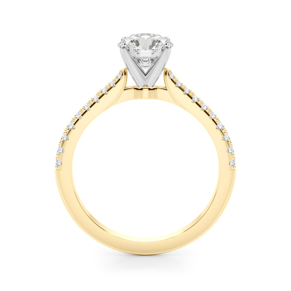 Opulent Remount Ring Round Diamond Engagement Ring in 10K/14K gold and platinum with certified lab-grown or natural diamonds