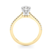 Opulent Remount Ring Round Diamond Engagement Ring in 10K/14K gold and platinum with certified lab-grown or natural diamonds