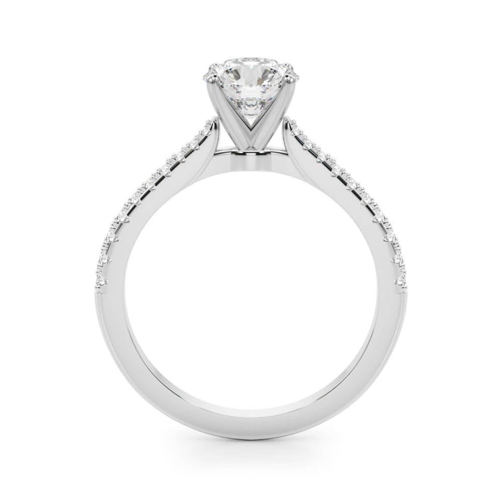 Opulent Remount Ring Round Diamond Engagement Ring in 10K/14K gold and platinum with certified lab-grown or natural diamonds