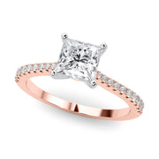 Opulent Remount Ring Round Diamond Engagement Ring in 10K/14K gold and platinum with certified lab-grown or natural diamonds