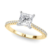 Opulent Remount Ring Round Diamond Engagement Ring in 10K/14K gold and platinum with certified lab-grown or natural diamonds