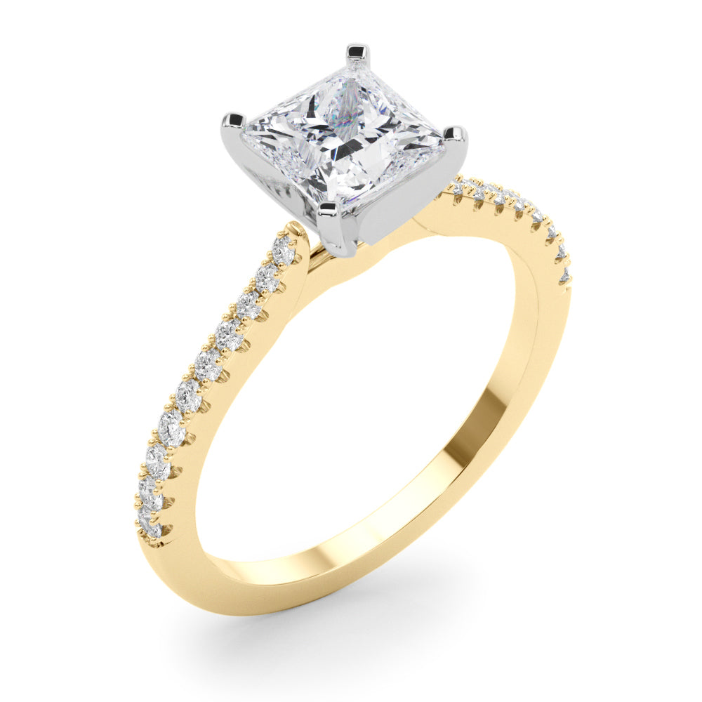 Opulent Remount Ring Round Diamond Engagement Ring in 10K/14K gold and platinum with certified lab-grown or natural diamonds