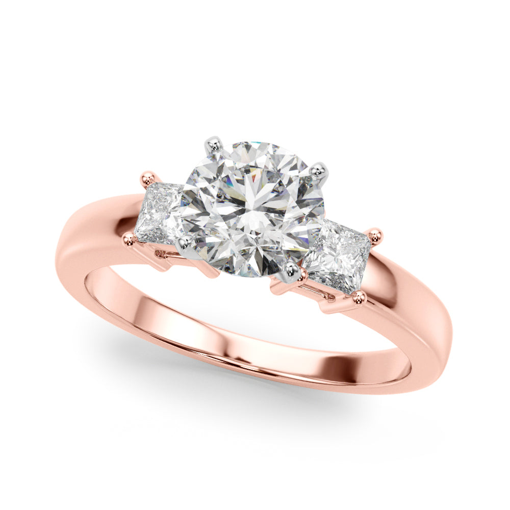 Elegant Remountring Princess Diamond Engagement Ring in 10K/14K gold and platinum with certified lab-grown or natural diamonds