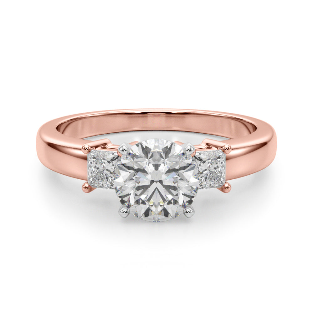 Elegant Remountring Princess Diamond Engagement Ring in 10K/14K gold and platinum with certified lab-grown or natural diamonds