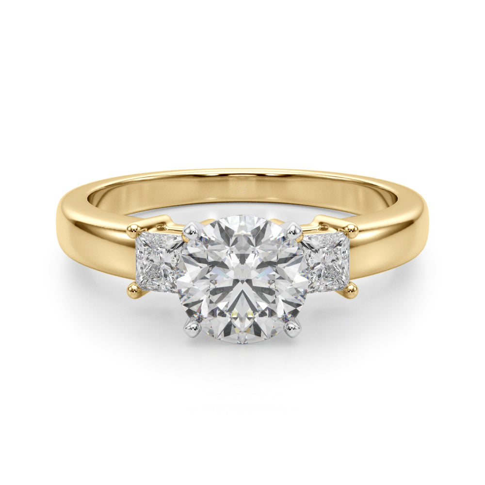 Elegant Remountring Princess Diamond Engagement Ring in 10K/14K gold and platinum with certified lab-grown or natural diamonds