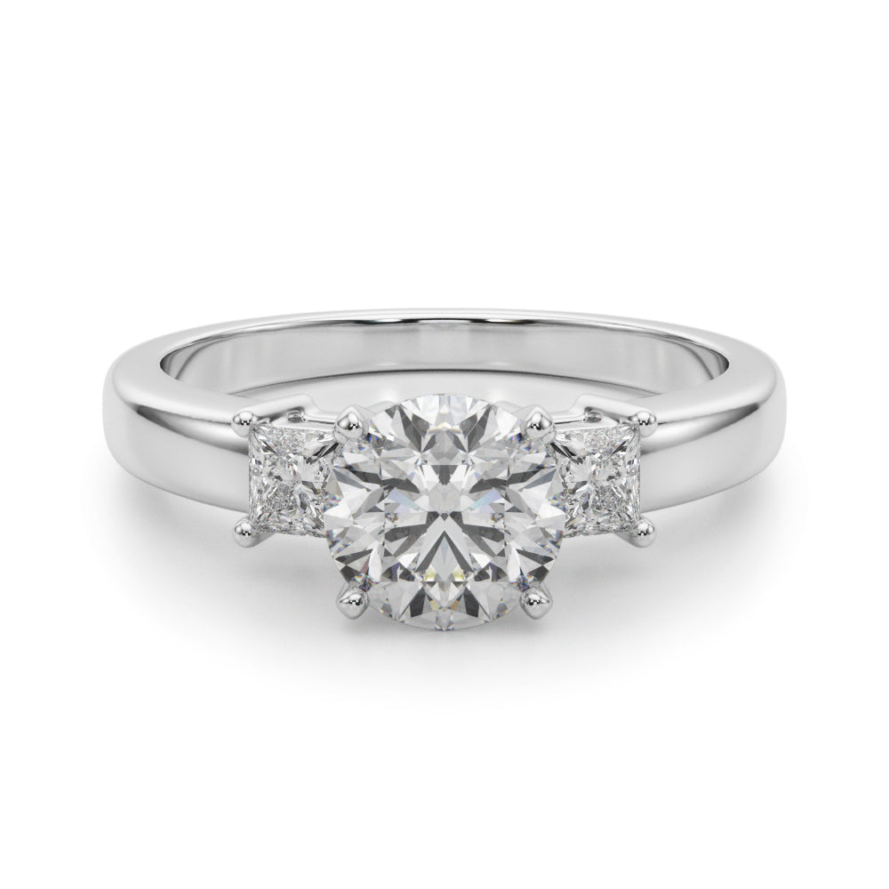 Elegant Remountring Princess Diamond Engagement Ring in 10K/14K gold and platinum with certified lab-grown or natural diamonds
